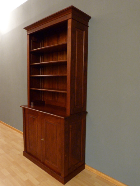 Bücherregal Massivholz, klassisches Bücherregal mit Unterbau Bücherregal Massivholz, klassisches Bücherregal mit Unterbau