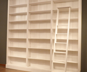 Bücherregal DREIER31 weiß mit Leiter