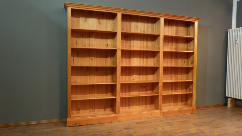 Bücherregal Massivholz, Kiefer, klassisch gestaltet Bücherregal Massivholz, Kiefer, klassisch gestaltet