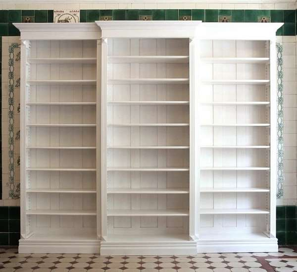 Bücherregal in weiß lasiert mit Vorbau DREIER1 - Bild 2 Bücherregal in weiß lasiert mit Vorbau DREIER1 - Bild 2