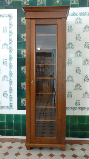 BÜCHERSCHRANK30 Massivholz Bücherschrank mit einer Glastür