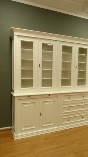 BÜCHERSCHRANK29 Massivholz mit 6 Glastüren