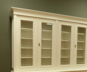 BÜCHERSCHRANK29 Massivholz mit 6 Glastüren