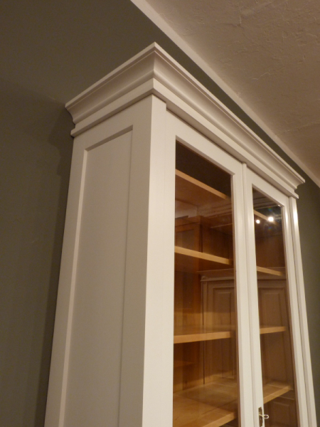 Massivholz Bücherschränke nach Maß, zweitüriger Bücherschrank, massiv Erle, weiss lasiert Massivholz Bücherschränke nach Maß, zweitüriger Bücherschrank, massiv Erle, weiss lasiert