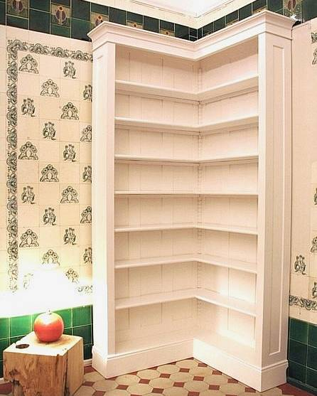 Eckregal aus Massivholz in weiß lasiert ECKE4 - Bild 3 Eckregal aus Massivholz in weiß lasiert ECKE4 - Bild 3