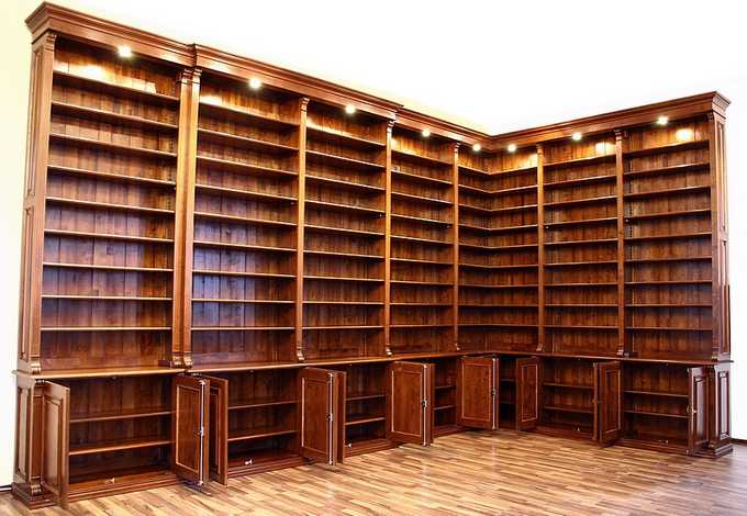 Eckregal aus Massivholz mit Türen ECKE7 - Bild 3 Eckregal aus Massivholz mit Türen ECKE7 - Bild 3