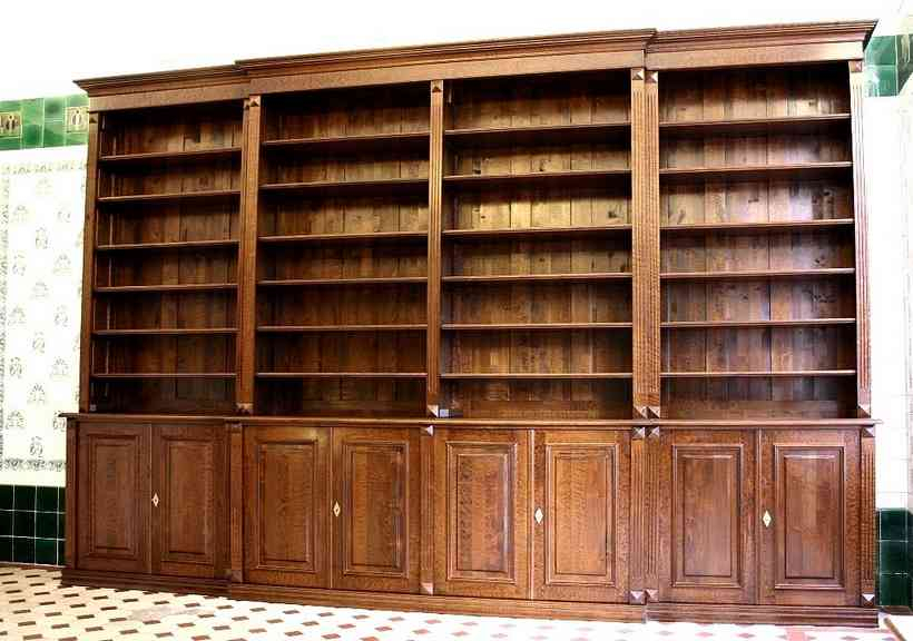 Bücherwand massiv Holz Erle mit Schrankelement WAND1 - Bild 4 Bücherwand massiv Holz Erle mit Schrankelement WAND1 - Bild 4