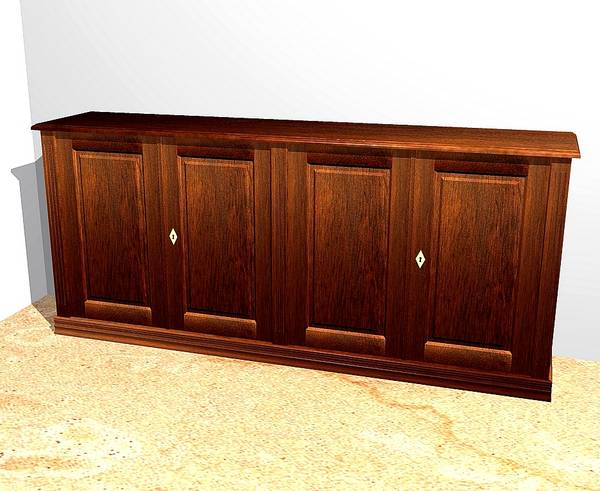 Kommode mit Türen massiv Erle im Nussbaumton KOMM1 - Bild 3 Kommode mit Türen massiv Erle im Nussbaumton KOMM1 - Bild 3