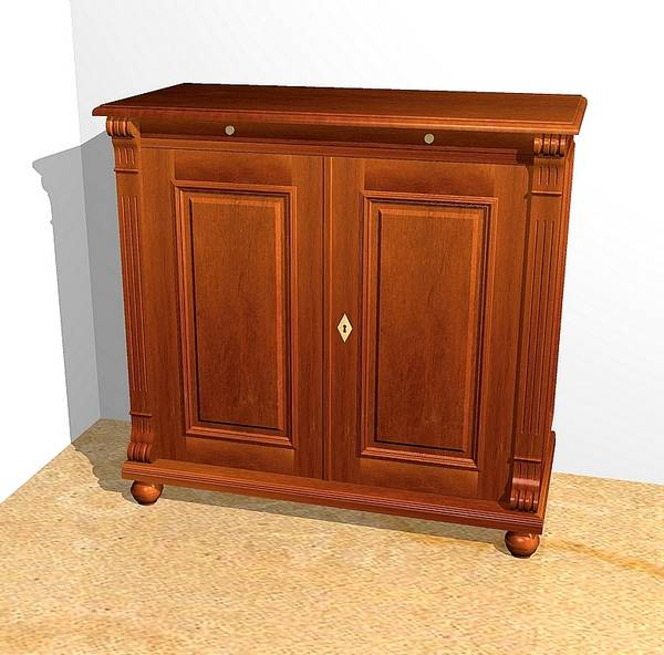 Kommode 2-türig mit Ablage Holz Erle im Kirschton KOMM2 - Bild 3 Kommode 2-türig mit Ablage Holz Erle im Kirschton KOMM2 - Bild 3