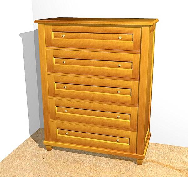 Kommode 5-schübig aus Holz Erle Naturton KOMM8 - Bild 2 Kommode 5-schübig aus Holz Erle Naturton KOMM8 - Bild 2