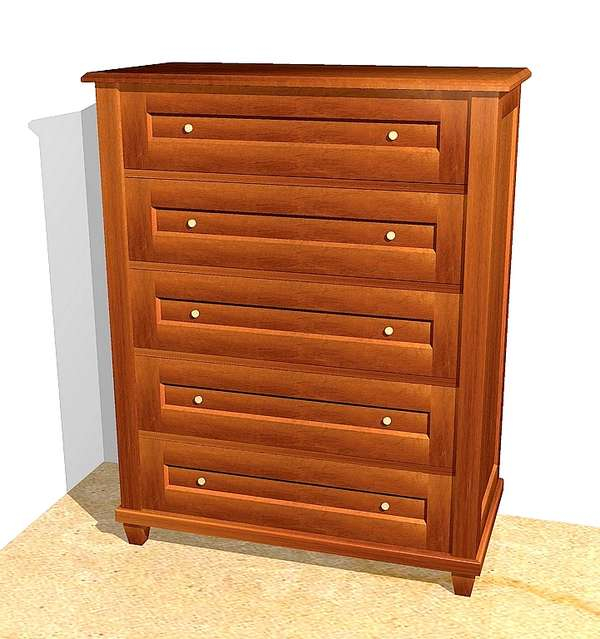 Kommode mit Schubladen Massivholz im Kirschton KOMM8 - Bild 1 Kommode mit Schubladen Massivholz im Kirschton KOMM8 - Bild 1