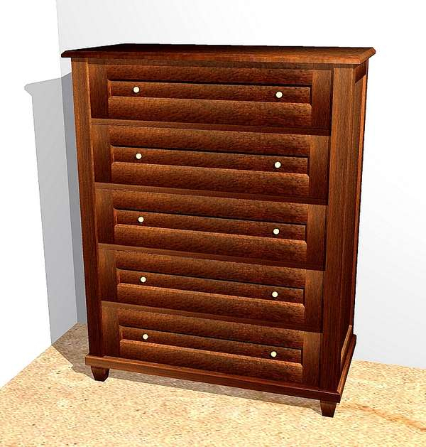 Kommode mit Schubladen im Nussbaumton KOMM8 - Bild 4 Kommode mit Schubladen im Nussbaumton KOMM8 - Bild 4