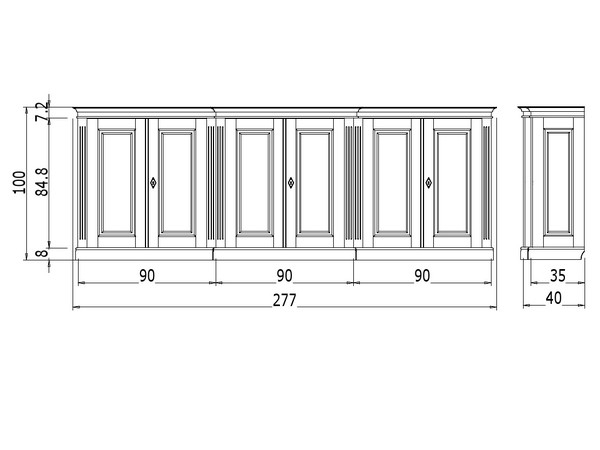 Maße für dieses Beispiel Kommode KOMM5 - Bild 8 Maße für dieses Beispiel Kommode KOMM5 - Bild 8
