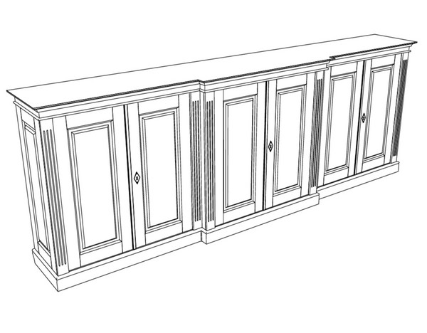 Zeichnung der 6-türigen Kommode KOMM5 - Bild 7 Zeichnung der 6-türigen Kommode KOMM5 - Bild 7