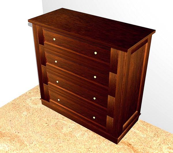 Kommode aus Massivholz mit 4 Schubladen KOMM3 - Bild 5 Kommode aus Massivholz mit 4 Schubladen KOMM3 - Bild 5