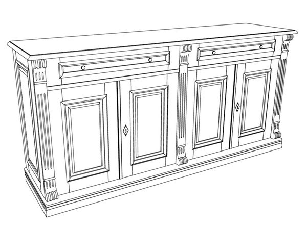 Zeichnung der Kommode KOMM4 - Bild 7 Zeichnung der Kommode KOMM4 - Bild 7