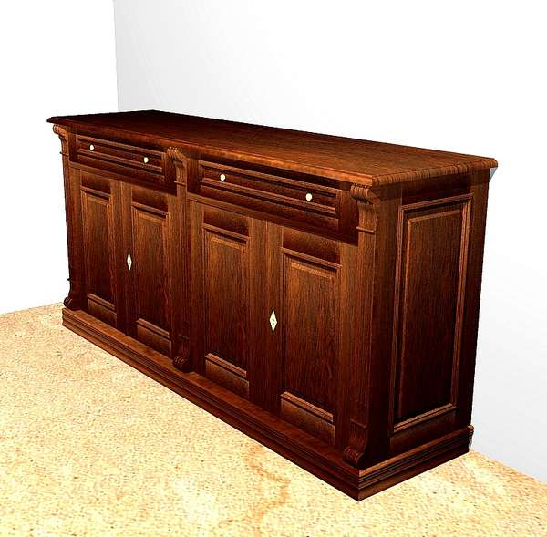 4-türige Kommode massiv aus Holz KOMM4 - Bild 6 4-türige Kommode massiv aus Holz KOMM4 - Bild 6