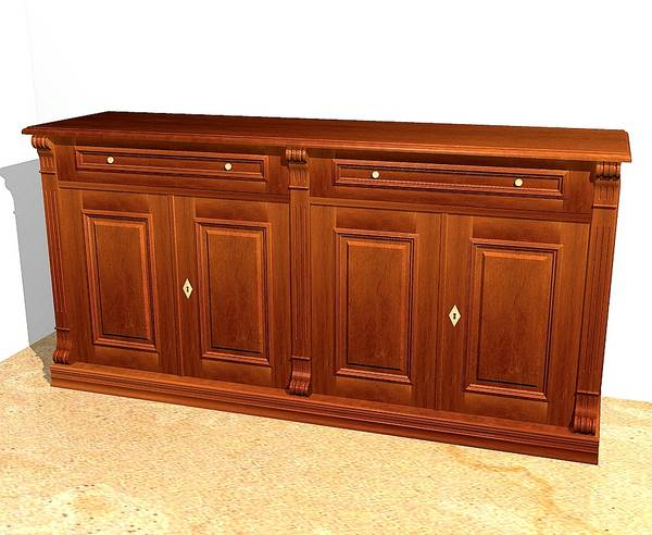 Kommode mit Türen und Schubladen im Kirschton KOMM4 - Bild 1 Kommode mit Türen und Schubladen im Kirschton KOMM4 - Bild 1