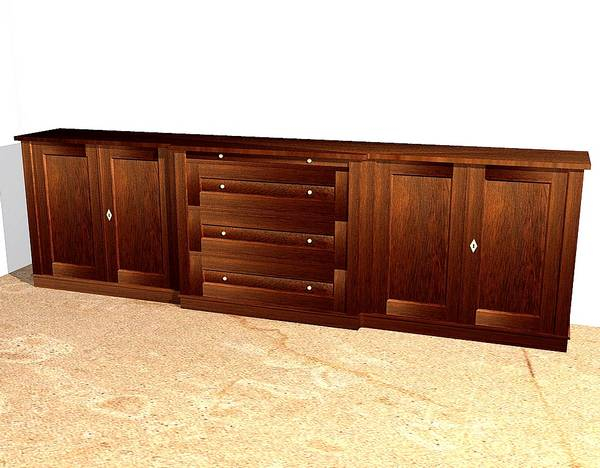 Sideboard aus Massivholz Erle im Nussbaumton KOMM6 - Bild 1 Sideboard aus Massivholz Erle im Nussbaumton KOMM6 - Bild 1
