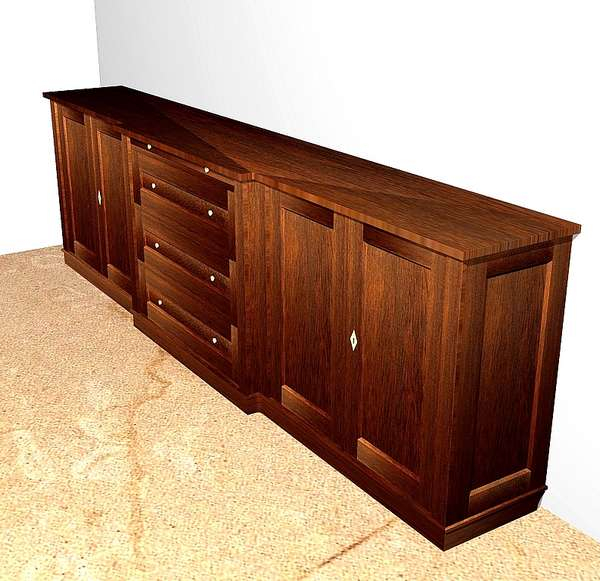 Sideboard 4-türig mit Schubladen massiv aus Holz KOMM6 - Bild 3 Sideboard 4-türig mit Schubladen massiv aus Holz KOMM6 - Bild 3