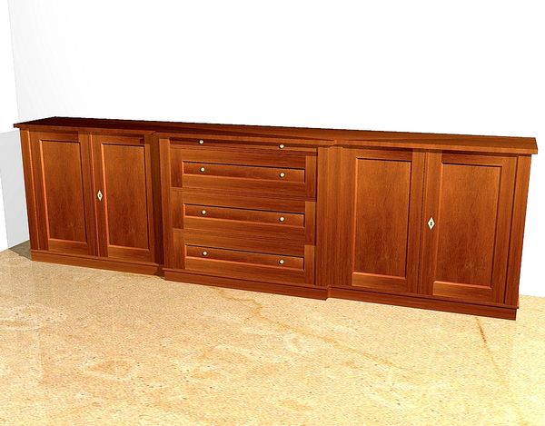 Sideboard 4-türig aus Massivholz Erle im Kirschton KOMM6 - Bild 4 Sideboard 4-türig aus Massivholz Erle im Kirschton KOMM6 - Bild 4
