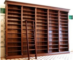 Regalwand Massivholz mit Leiter WAND21
