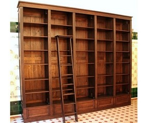 Regalwand massiv Eiche Nussbaumton WAND19