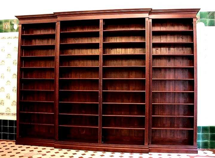 Regalwand massiv aus Holz Erle im Mahagoniton WAND2 - Bild 2 Regalwand massiv aus Holz Erle im Mahagoniton WAND2 - Bild 2