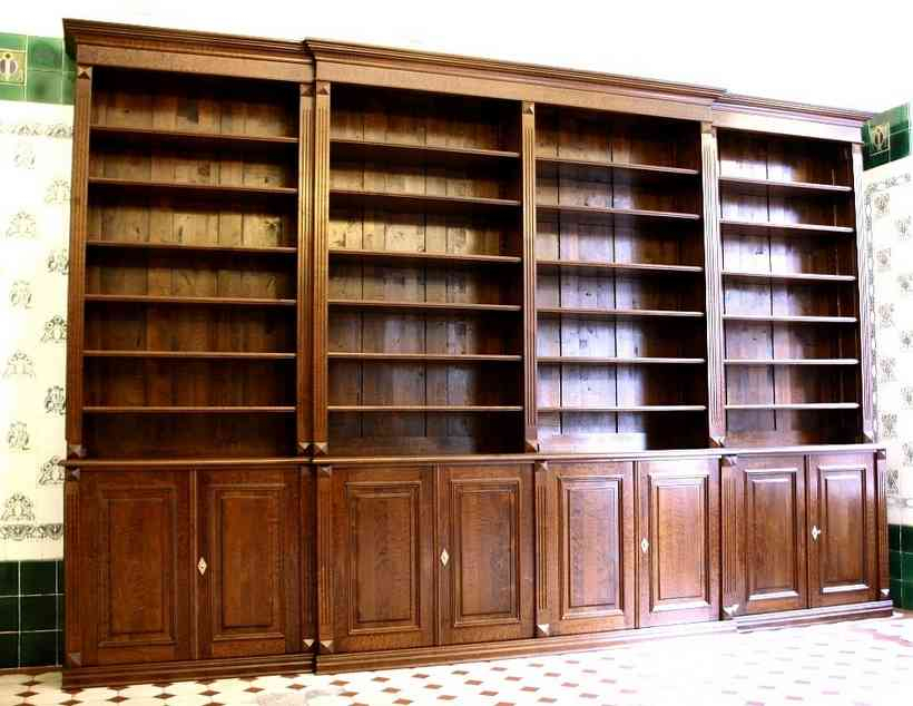 Bücherwand aus Massivholz mit Türen WAND1 - Bild 3 Bücherwand aus Massivholz mit Türen WAND1 - Bild 3