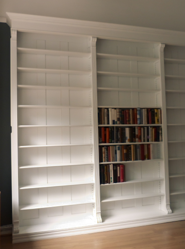 Bücherwand im Gründerzeitstil, massiv Erle Bücherwand im Gründerzeitstil, massiv Erle