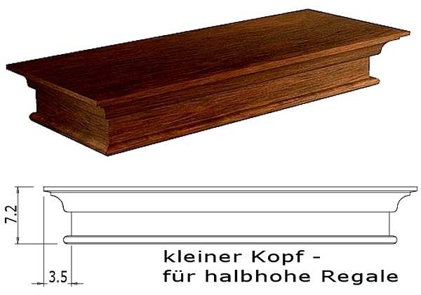 Kleiner Kopf für halbhohe Regale