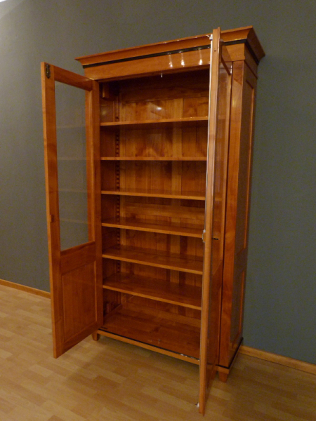 Bücherschrank Massivholz 2 Glastüren, kirscholzschrank, kirsche schrank