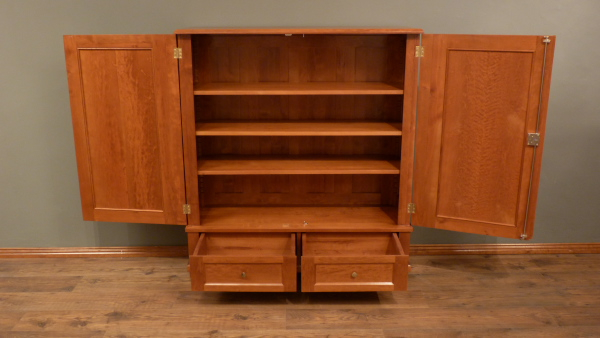 Schrank Massivholz 2 Türen Wäscheschrank massiv Erle mit 2 Holztüren