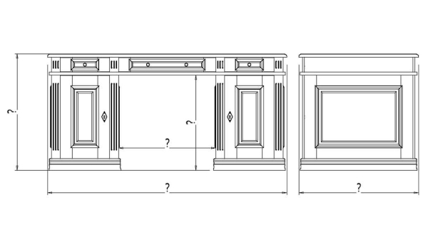 Erforderliche Maßangaben für einen Schreibtisch