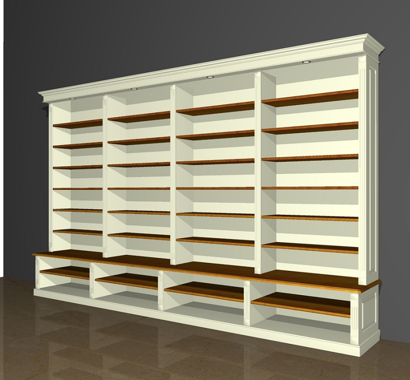 Regalwand aus Massivholz Erle weiß lasiert und natur WAND18