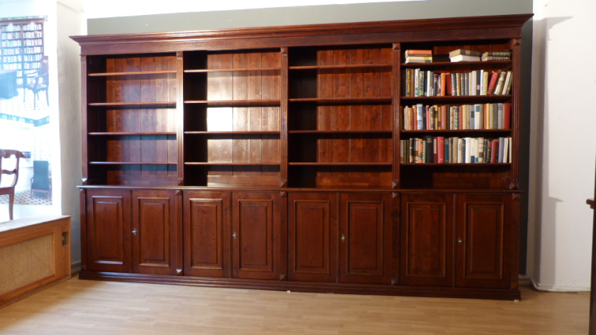 Massivholz Bücherwand, massiv Erle, komplett zerlegbar
