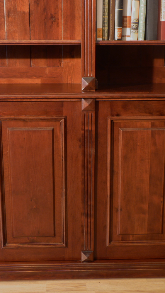 Massivholz Bücherwand, massiv Erle, komplett zerlegbar