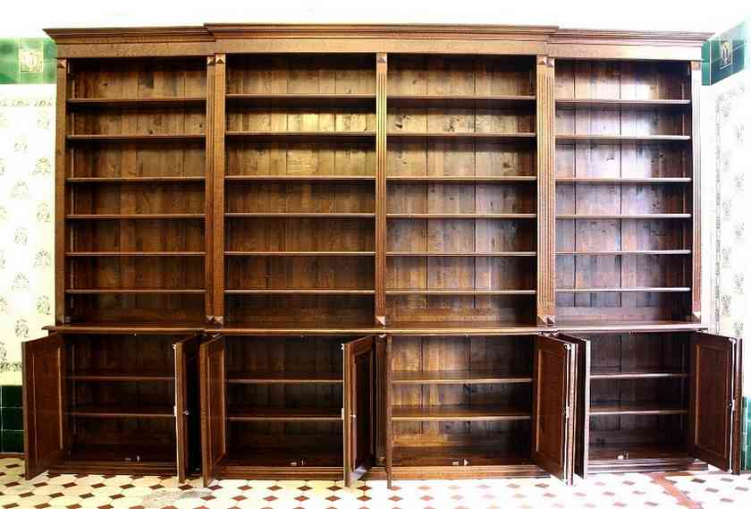 Bücherwand und 8-türiger Schrank Massivholz WAND1 - Bild 5