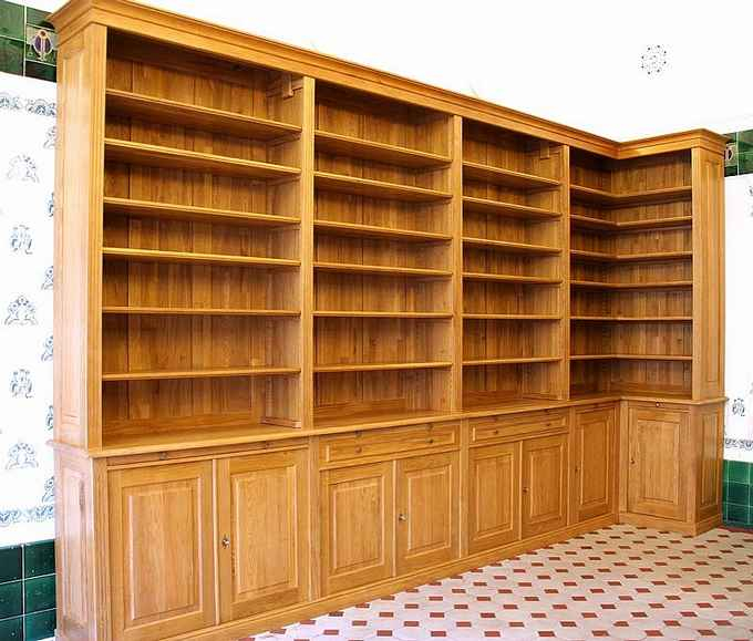 Eckregal Eiche Massivholz mit Türen ECKE6 - Bild 3