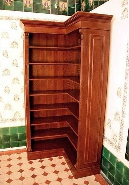 Eckregal massiv Holz Eiche im Mahagoniton ECKE1 - Bild 2