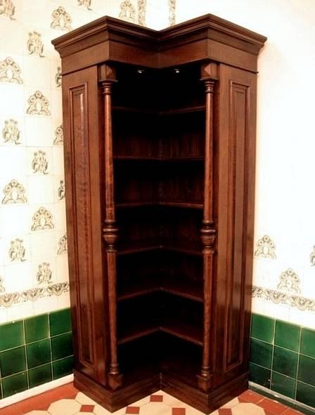 Eckregal massiv aus Holz Erle im Nussbaumton ECKE5 - Bild 4