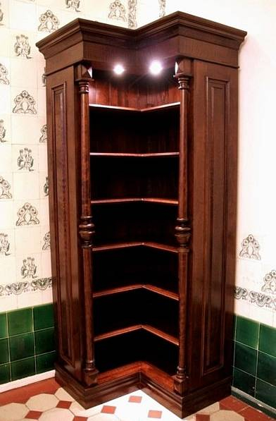 Eckregal aus Massivholz mit Beleuchtung ECKE5 - Bild 1