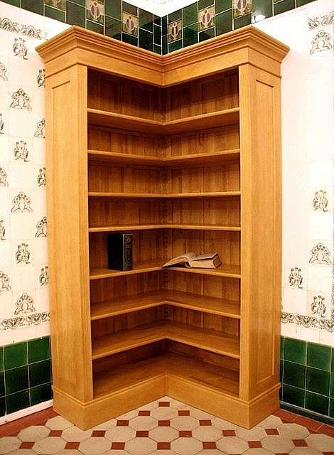 Eckregal aus Massivholz Erle im Naturton ECKE2 - Bild 1