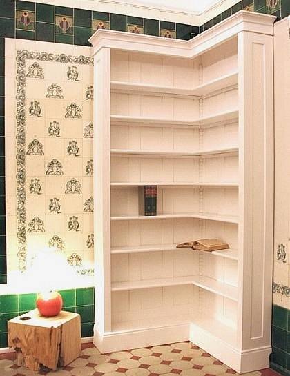 Eckregal in weiß lasiert massiv aus Holz ECKE4 - Bild 2