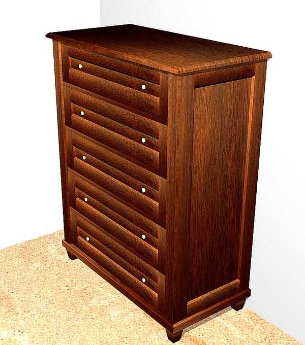 Kommode im Biedermeierstil aus Massivholz KOMM8 - Bild 6