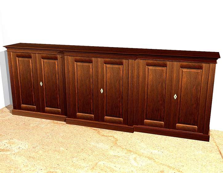 Kommode mit Türen aus Holz im Nussbaumton KOMM5 -  Bild 4