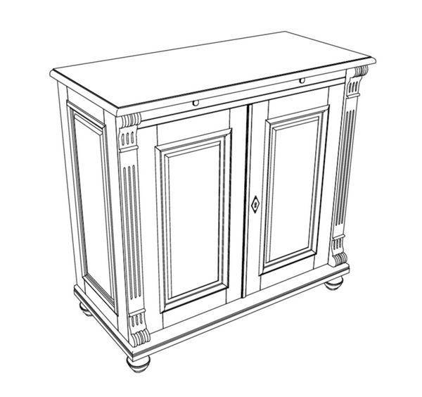 Zeichnung der Kommode im Gründerzeitstil KOMM2 - Bild 7