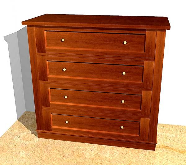 Kommode massiv aus Holz Erle im Kirschton KOMM3 - Bild 3