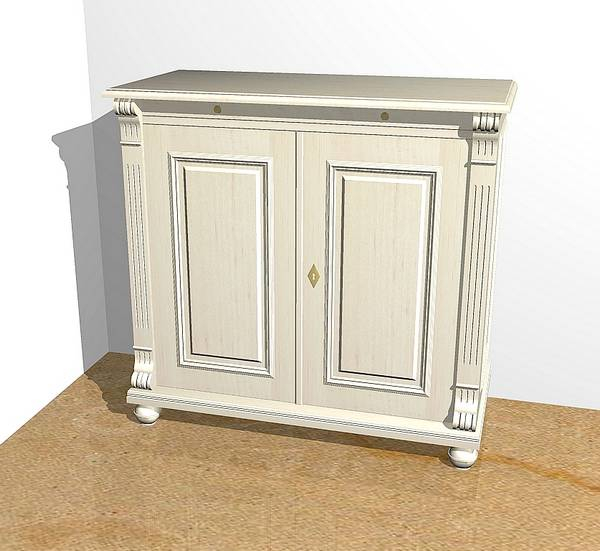 Kommode in weiss aus Erle Massivholz KOMM2 - Bild 1