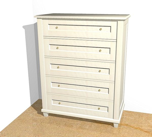 Kommode in weiß lasiert aus Massivholz KOMM8 - Bild 3